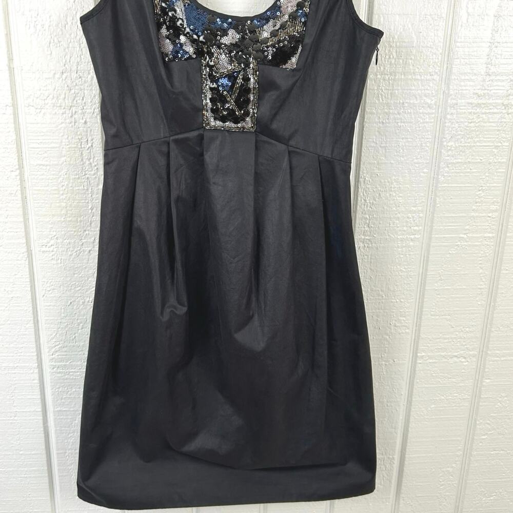 All Saints Sequin Mini Dress Black Cocktail Party Glam Sleeveless Women Size 2 - Picture 2 of 10